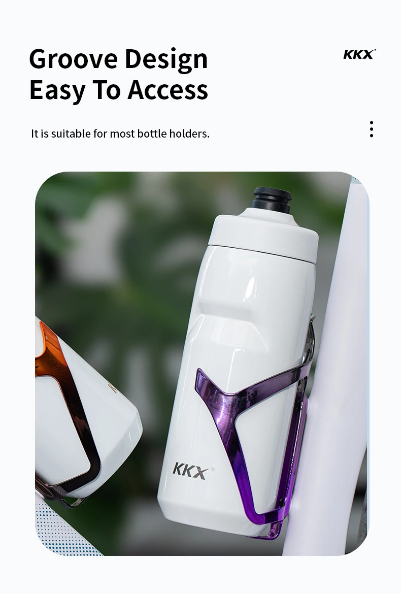 KKX Kühlende Fahrrad-Trinkflasche 550ML Tragbare MTB Rennrad Vakuum 304 Edelstahl Fahrradflasche – Detail 9
