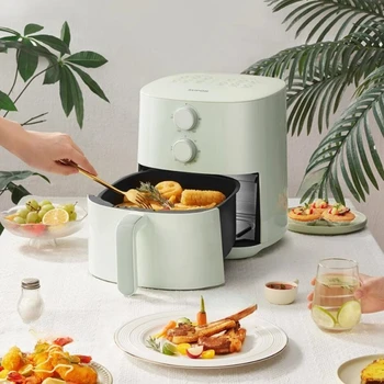 Image SUPOR 220V Air Fryer Household 4.2L Without Turning Multifunctional Electric Fryer Double Knob Oven French Fries Oil-Free Fryer