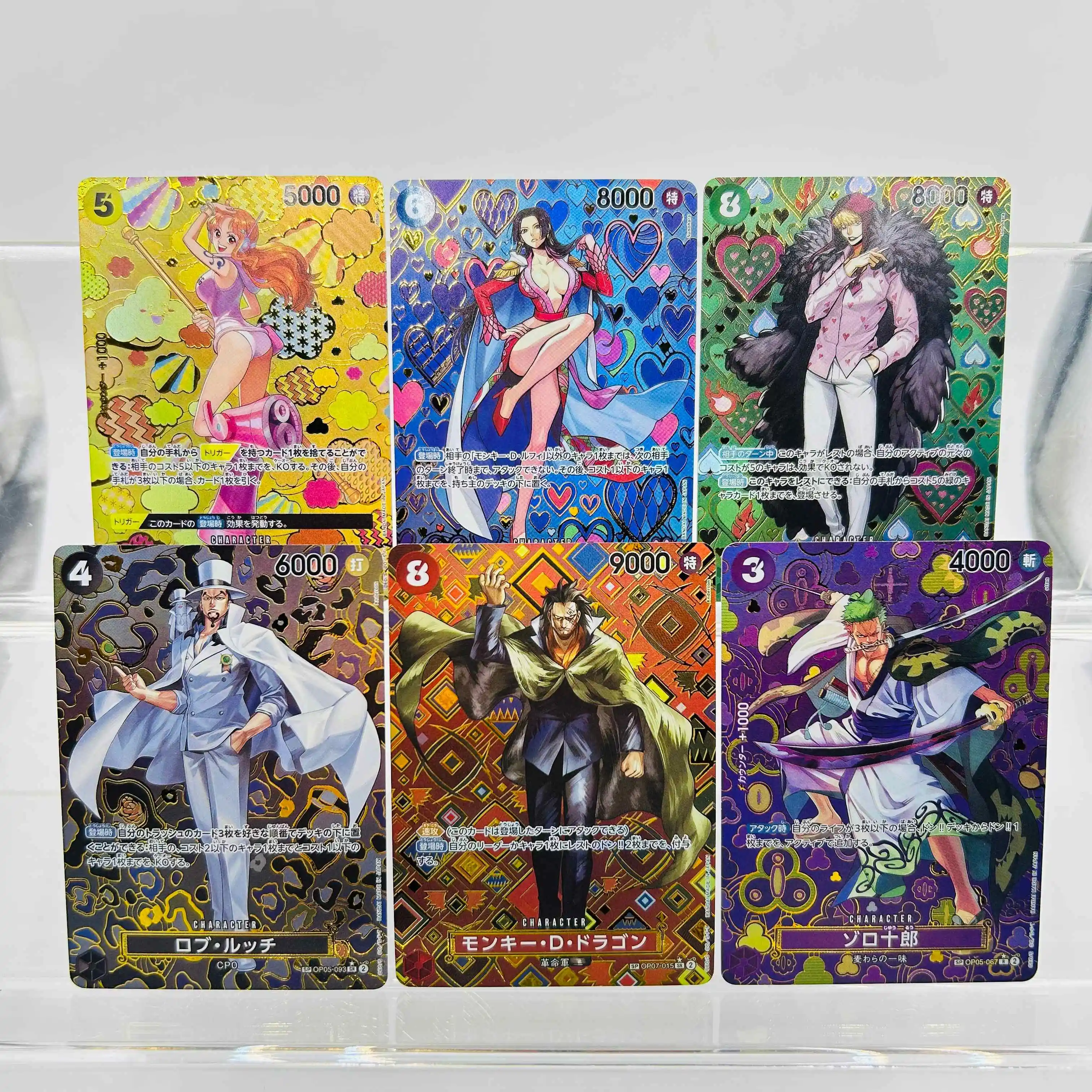 2025 Japanisches One Piece DIY Strukturierte Karten-Set, Mint, Nami/Hancock/Corazon/Lucci/Dragon/Zoro, Seltene Sammelkarten