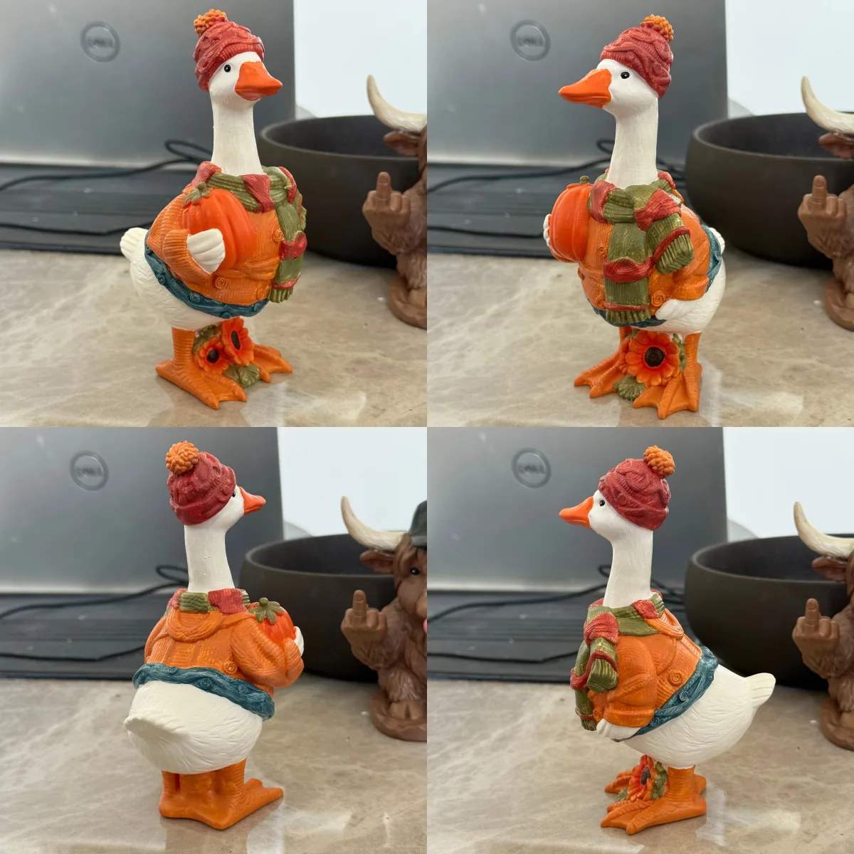 Cross-border new product Autumn Pumpkin Duck Ornament Halloween Pumpkin Duck Resin Figurine