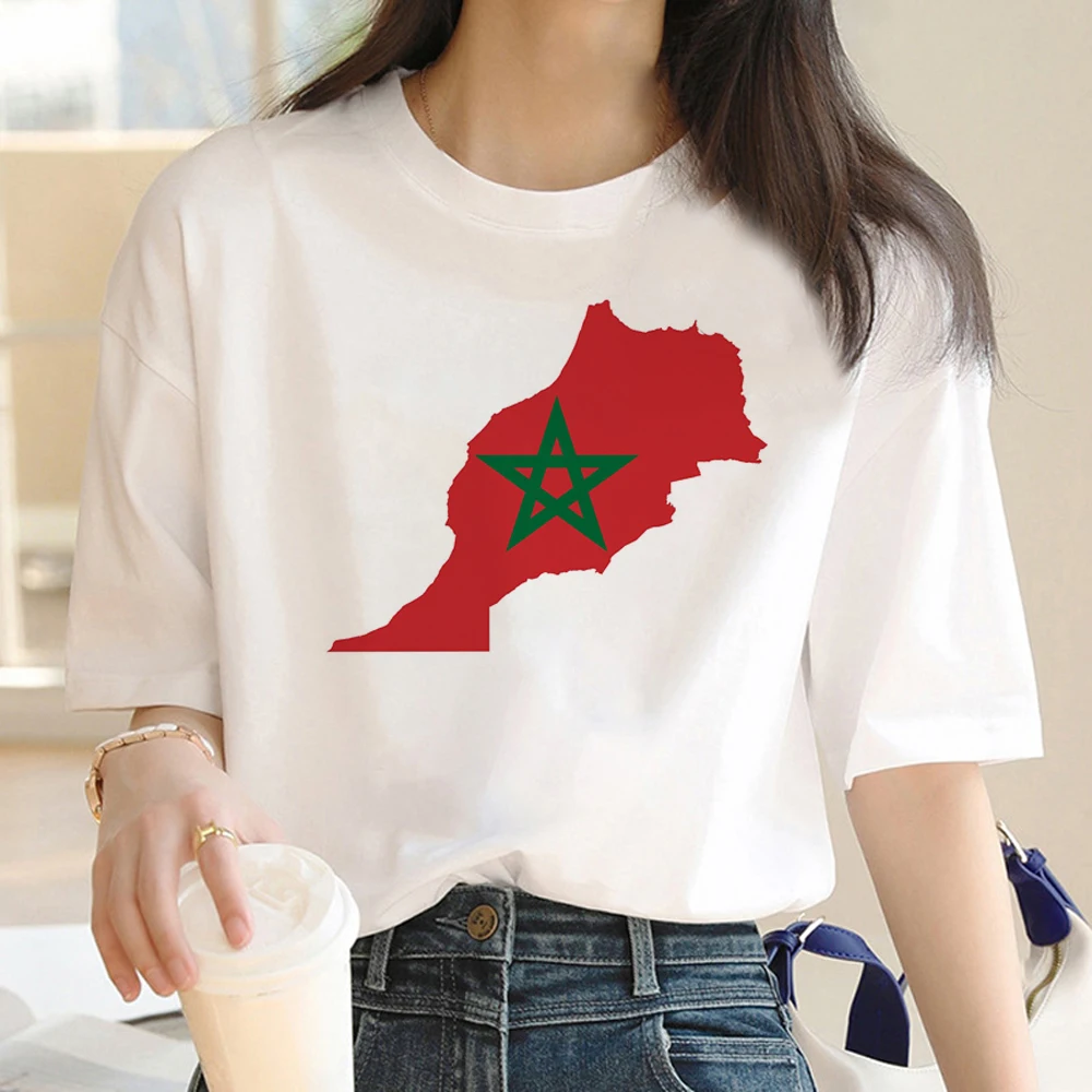 Maroc Morocco t-shirts women harajuku funny graphic Tee female manga 2000s funny clothing