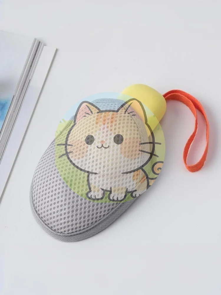 

Двусторонняя сетка для вспенивания мыла с ремешком-держателем | Сетчатый мешочек-мочалка для тела для хранения мыла и очищения в ванной