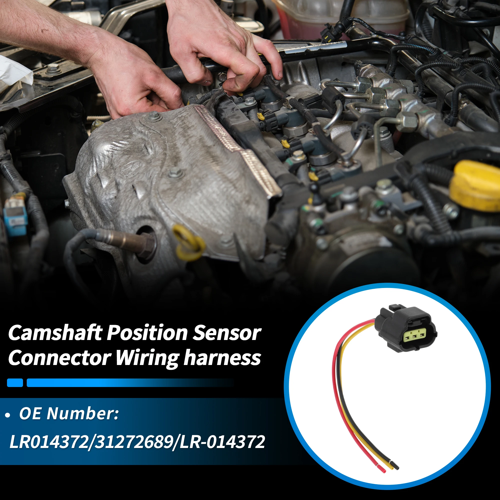 UXCELL No.LR014372 Camshaft Position Sensor Connector Wiring Harness for Volvo Camshaft Oxygen Harness Plug & Play No.31272689