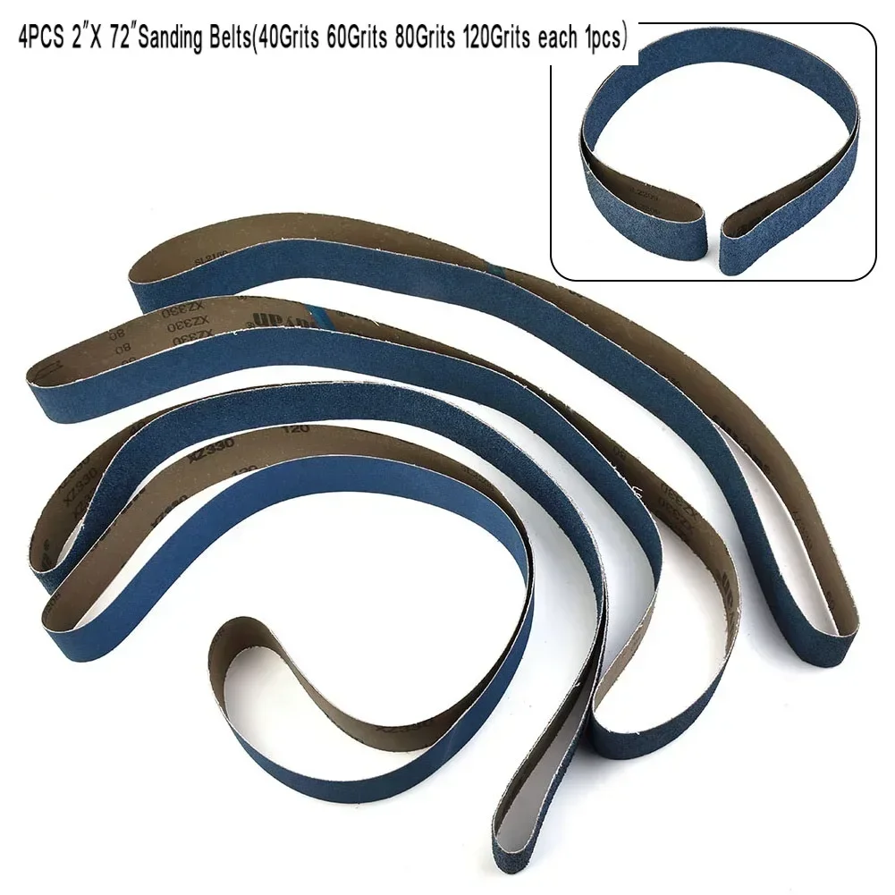 

4pcs 2"x72" 40/60/80/120Girt Ceramic Sanding Belts Bands Coarse Grinding For Cutter Shaping Sharpening General Metalworking Tool