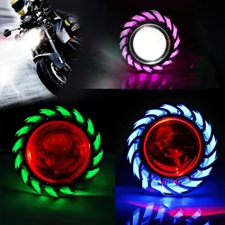 1Pcs Motorfiets Koplamp Led Projector Lens Universal Scooter Dual Halo Angel Devil Eye Spot Light Motor Motos Accessoires