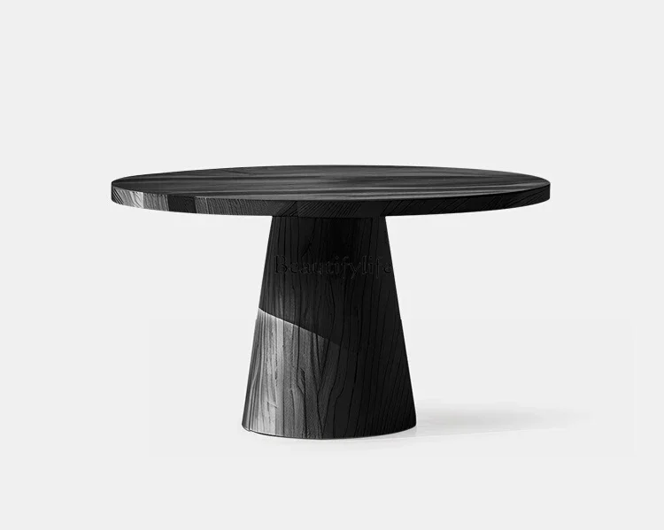 

FG28Wabi Sand Wind Round Ash Wood Dining Table Italian Minimalist All Solid Wood Round Table