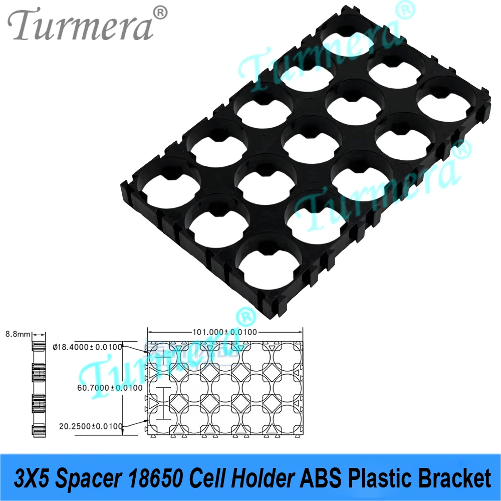 Turmera 18650 Holder 3X5 3X6 4X5 4X6 5X6 Battery Bracket 2P 3P 4P Weld Nickel Spacing Hole 20.25mm for 12V 48V Battery Pack Use - view 2