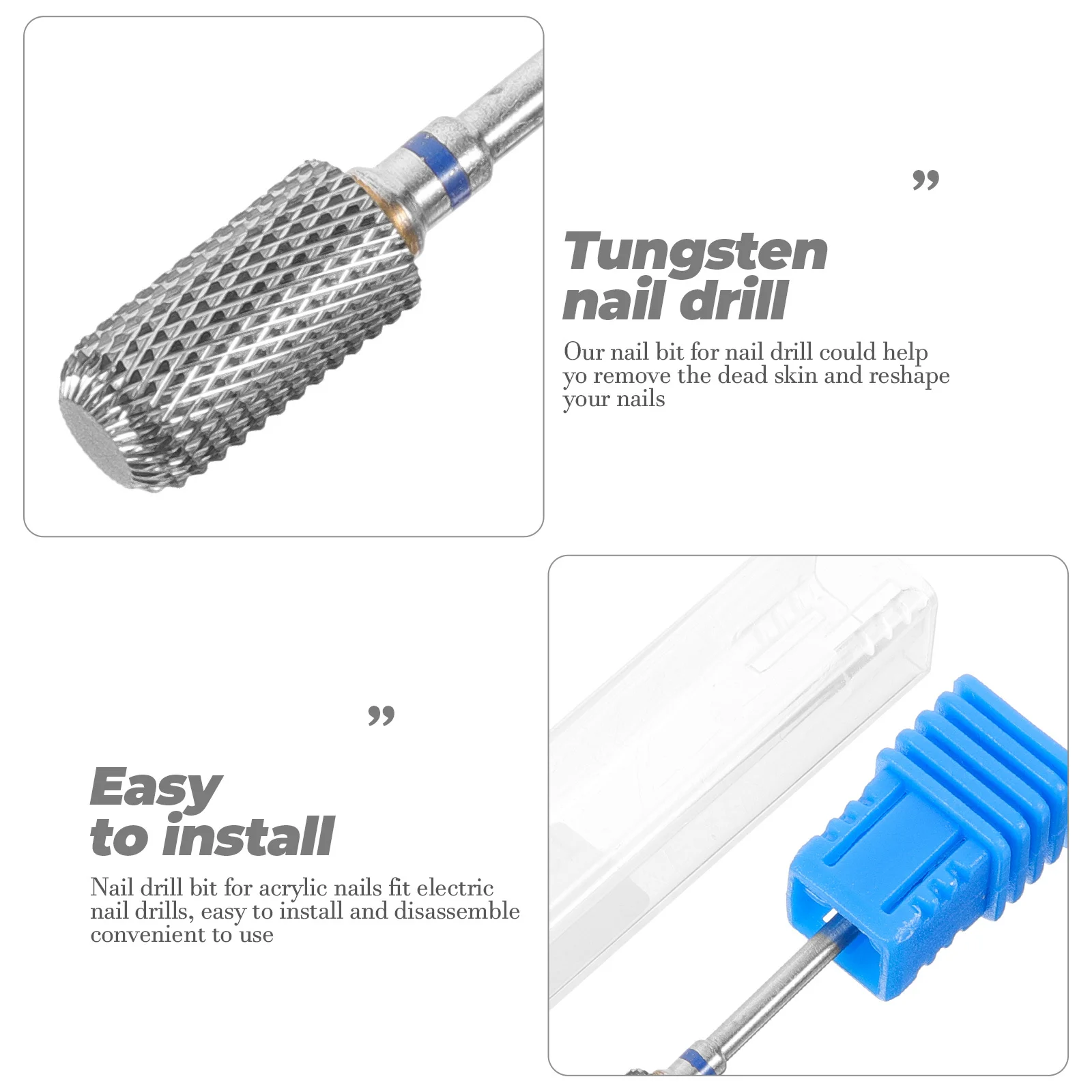 

Nail Drill Bit Sturdy Durable Use for Acrylic Nails Cuticle Cleaner Remove Nail Gel and Polish Cuticle Drill Bit