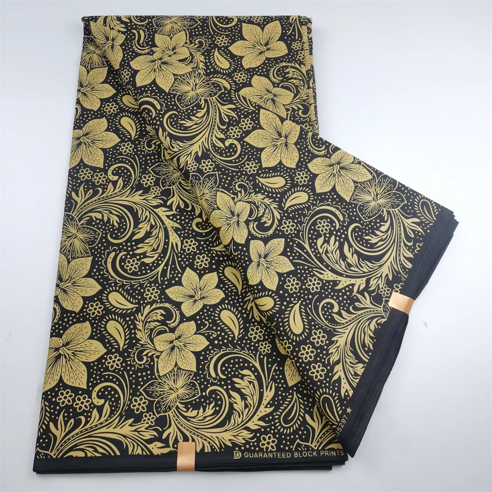 أحدث الشمع الكلاسيكي الحقيقي مضمون قماش طباعة الشمع الحقيقي الهولندية Hollandais Pagne أفريقيا فستان 100% قطن 6 ياردات #2