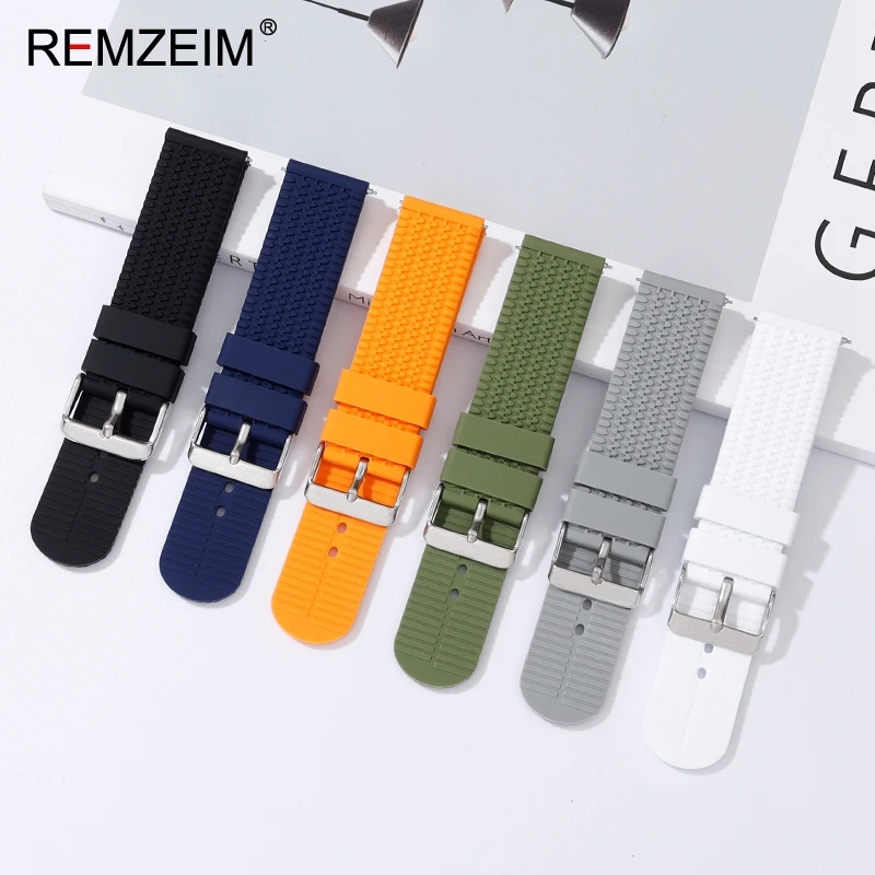 18mm 20mm 22mm 24mm Silicone Strap Quick Rlease Rubber Watch Strap New Watch Band Soft Sport Waterproof Bracelet