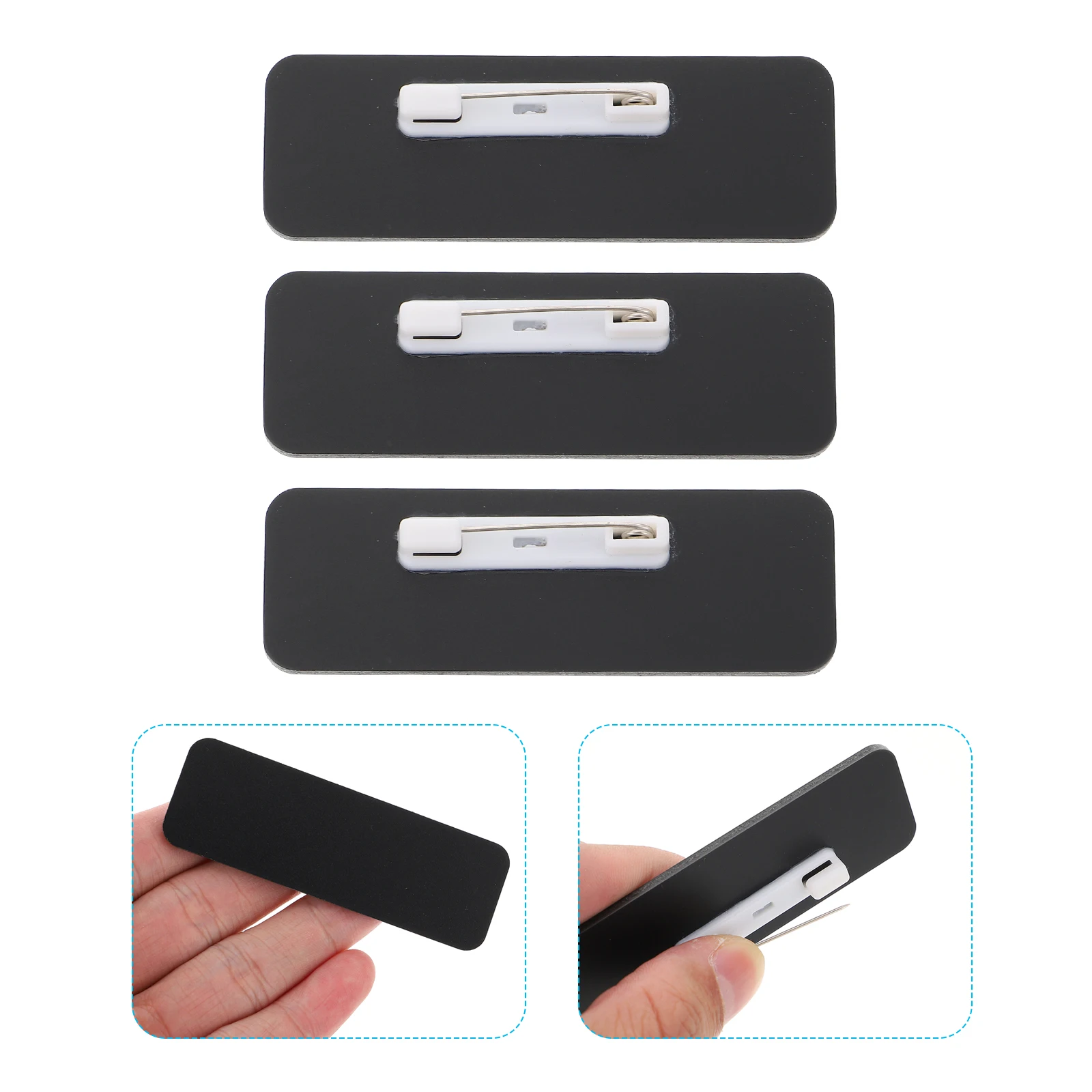 

3 Pcs PVC Name Tags Blank Identity Badges Custom Stickers School Work Employee Chest Badges for Kids Staff Desks