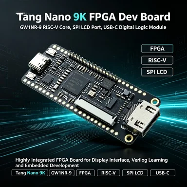 Sipeed 9K GW1NR-9 FPGA Development Board, SPI LCD, RISC-V Core, USB-C