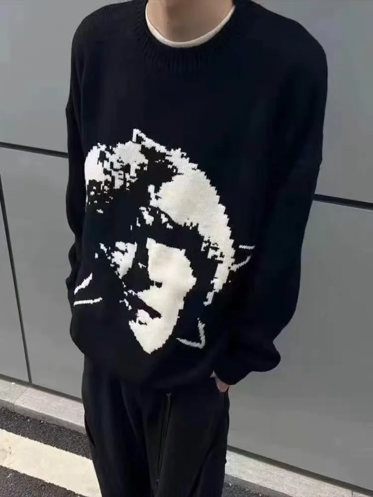 

Cleanfit American Retro Knitted Sweater Heavyweight Top for Men Autumn Winter Faion Casual Long Sve round Ne Warmth