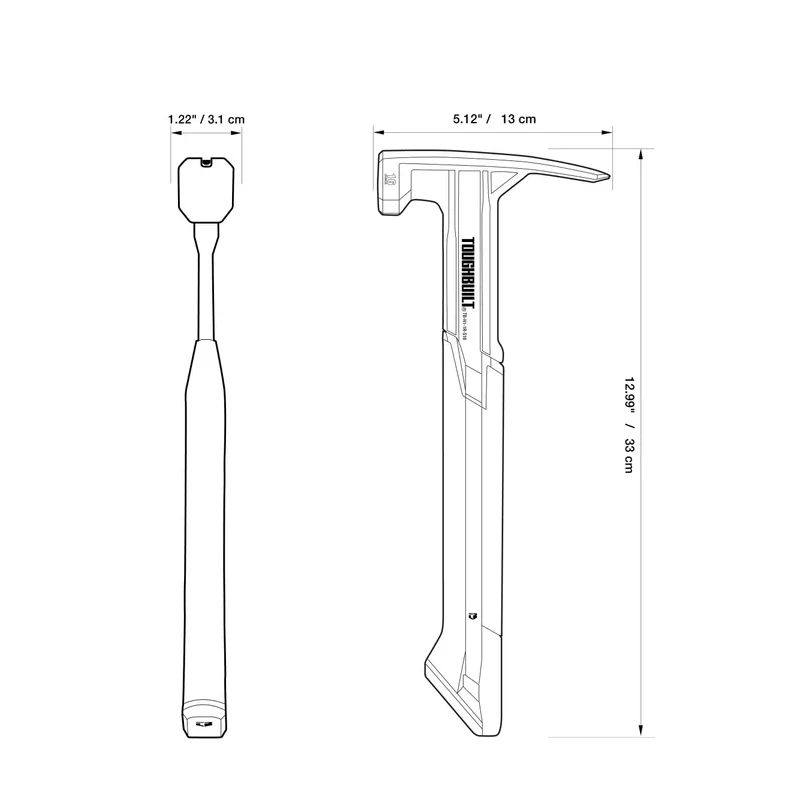 ToughBuilt TB-H1-1R-S16/TB-H1-1R-S18 16OZ And 18OZ Claw Hammers With Shock-Absorbing Handles. Professional Woodworking And Const view 3