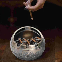 1pc, Ashtray Windproof Ash Holder Decorative Vintage Outdoor Lid Cigartray Metal Forstand Decoration Rustic Portable Funny Old R