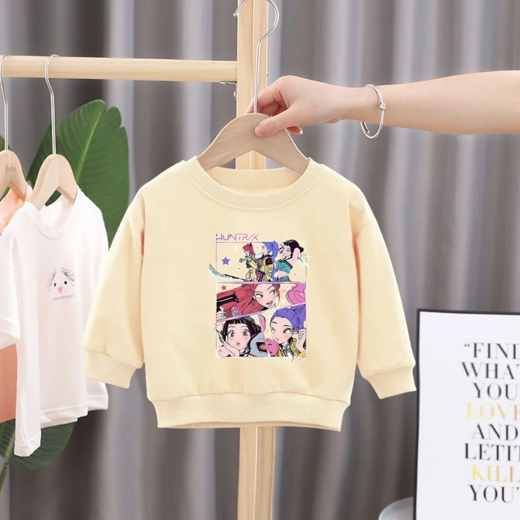 

Hot Sales Series Child Cloth KPOP Hunters Huntrix Kid Yellow Sweatshirt Baby Boys Girls Costume Small Children Sporty Daily Wear