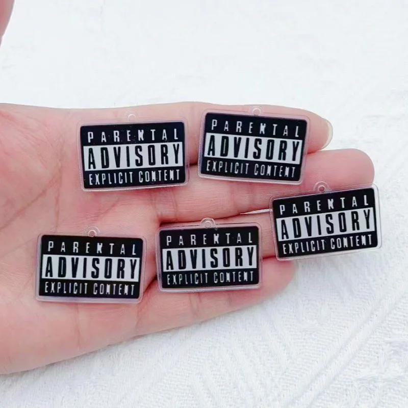 10pcs Acrylic Classic Black and White Quote Pendant Badge Clothing Backpack Accessories DIY Accessories Pendant Earrings