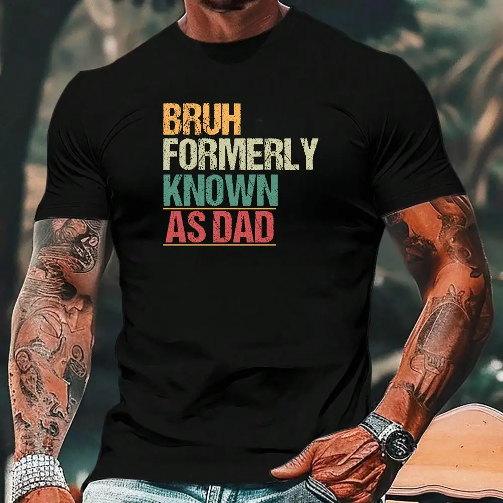 

Funny Dad T-Shirt Bruh Formerly Known As Dad Quote Graphic Print Oversized Casual Gift for Father’s Day S-3XL