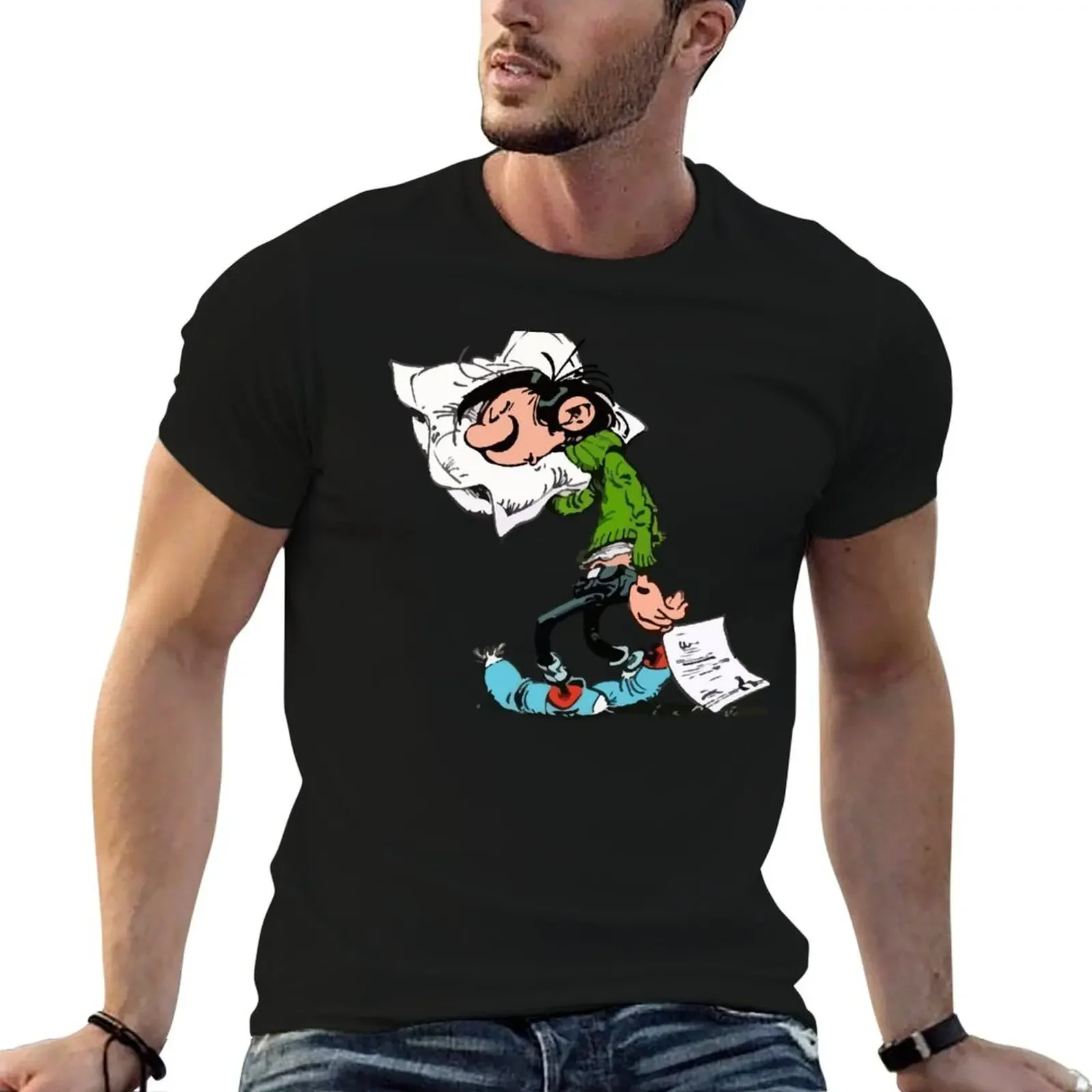 

Gaston Goof with Pillow T-Shirt for a boy cute tops mens graphic t-shirts pack