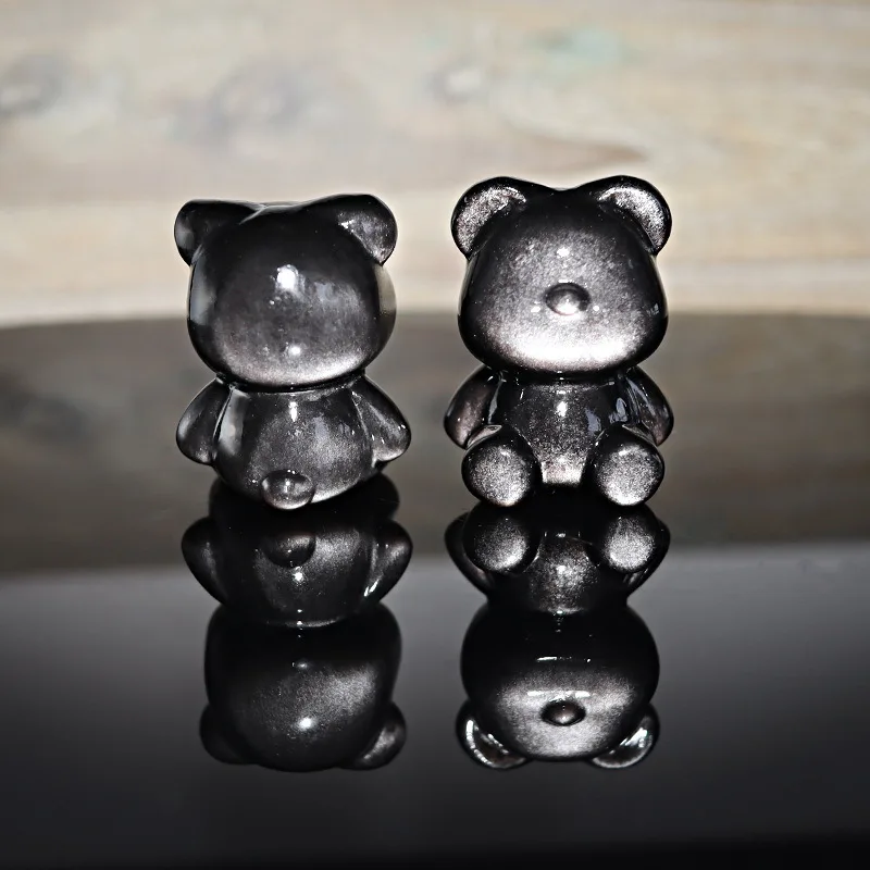 Century Tang Factory Wholesale Fashion Commuter Personality Trend Silver Obsidian Violent Bear Little Bear Accessories Ornaments