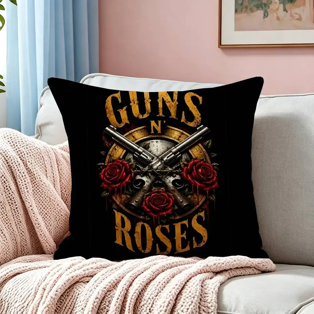 G-Guns N R-Roses Pillow Case Square Double-Sided Sofa Cushion Cover Bedroom Bedside Pillow