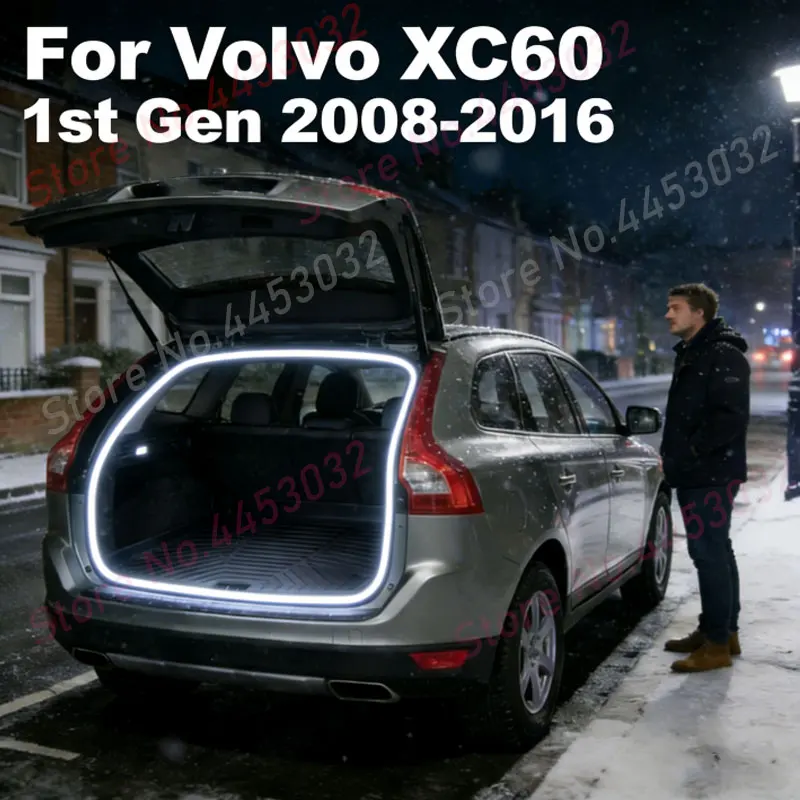 4M Car Trunk Light Strip for Volvo XC60 1st Gen 2008-2016 LED Bright Auto-Sensing Interior Flexible Atmosphere Light 12V