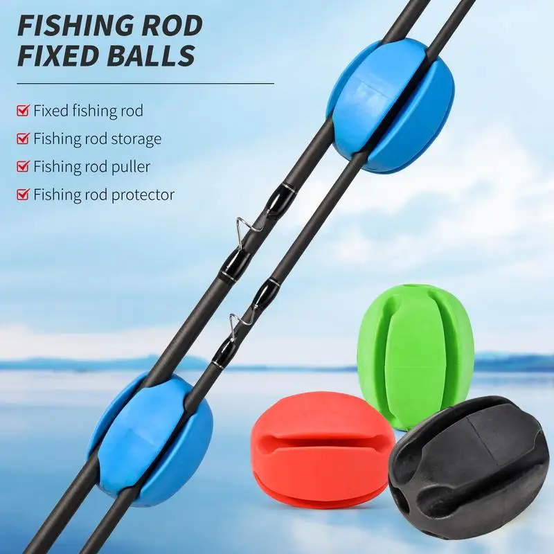 Fishing Rod Fixed Ball Fishing Pole Clips Holder Straps Rubber Accessories Sturdy Lightweight Pole Puller Fishing Rod Protector