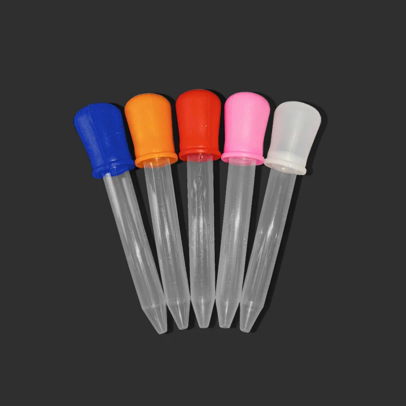 

5Pcs/Set Droppers Plastic Silicone Baby Pipettes Devices feeding medicine straw with scale school laboratory experimental suppli