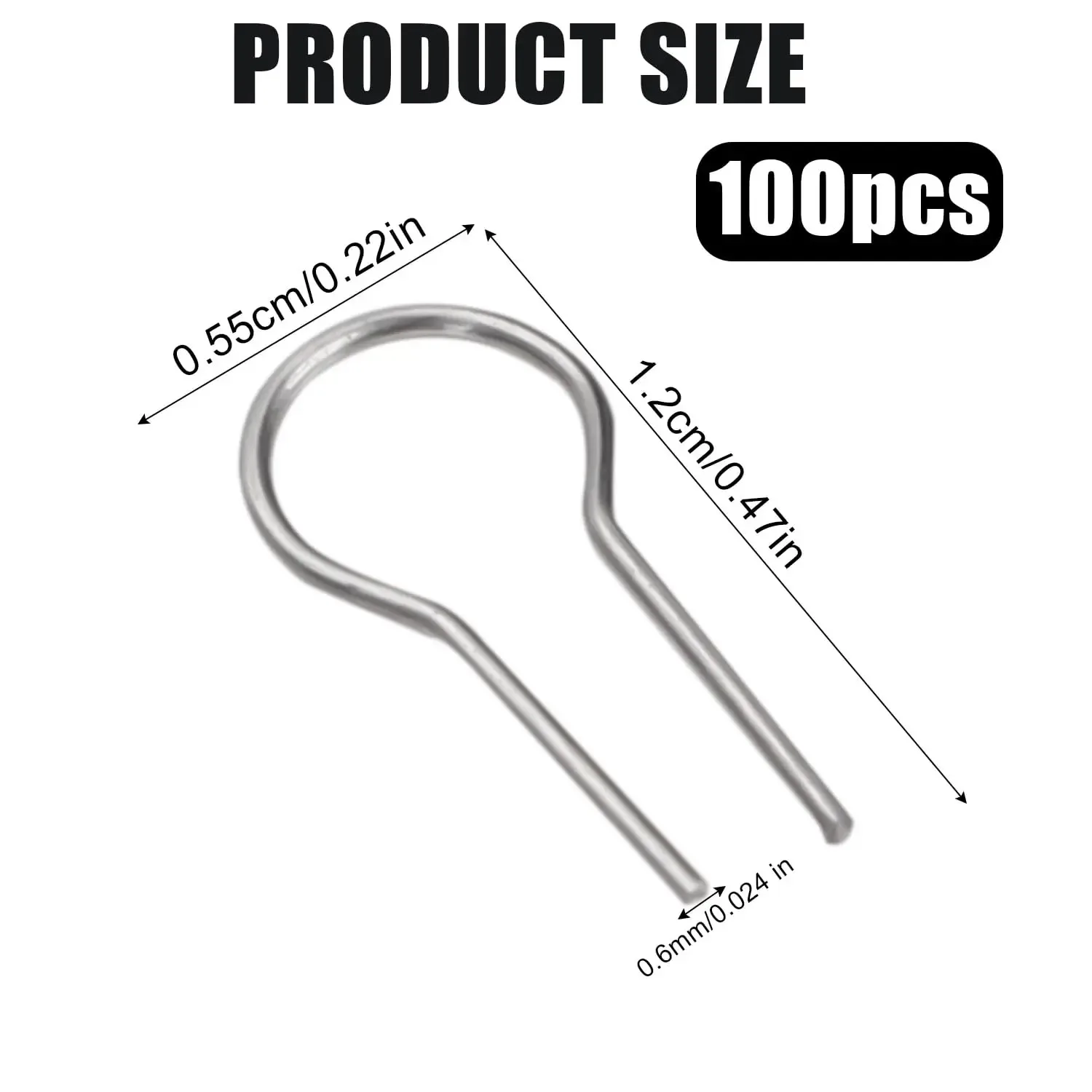100pcs Stainless Steel R-Shaped Kiln Pins with Loop Heads - For Ceramic/Pendants, Glass & DIY Craft