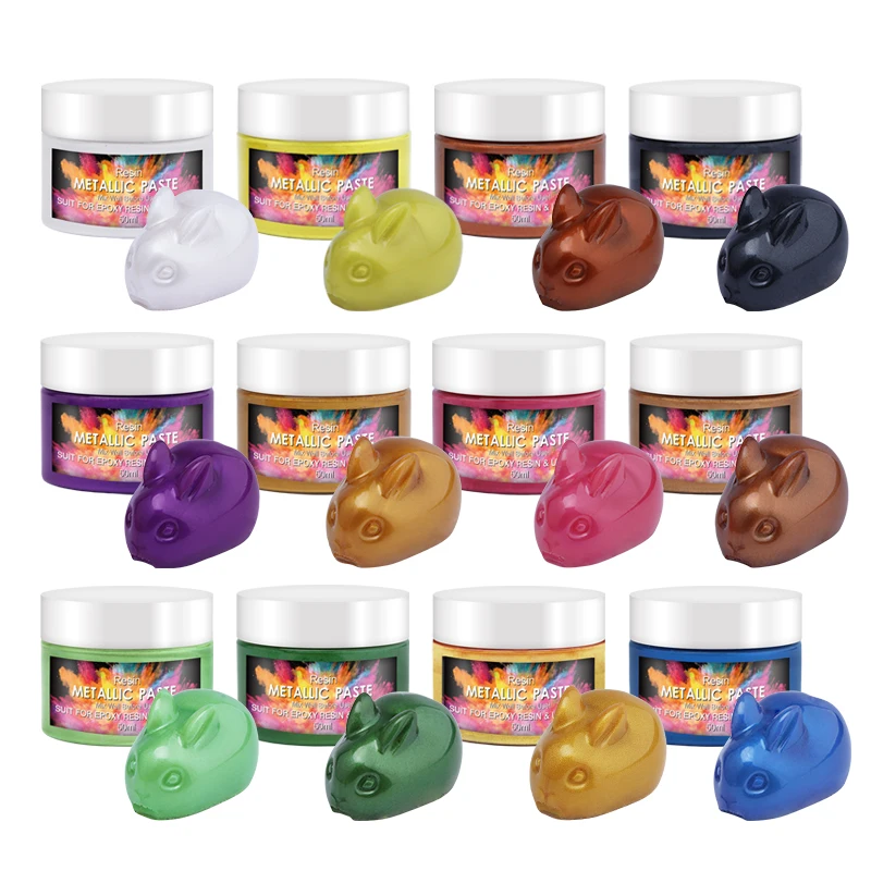 Epoxy Resin Mica Powder Pigment Paste, multipurpose DIY art and craft additives for epoxy resin creation, 50ml/1.69oz per bottle