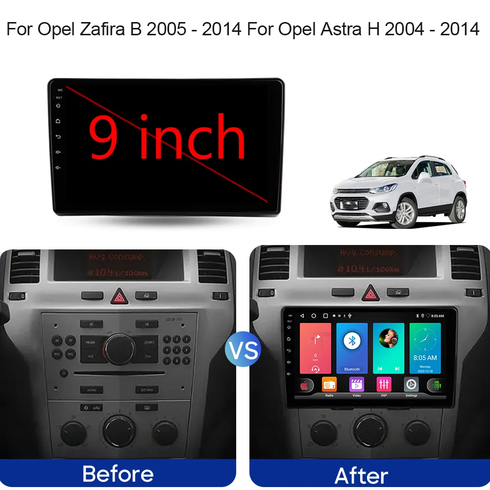 For Opel Zafira B 2005 - 2014 For Opel Astra H 2004-2014 Car Radio Android Auto GPS Navigation Multimedia Video Player No 2din