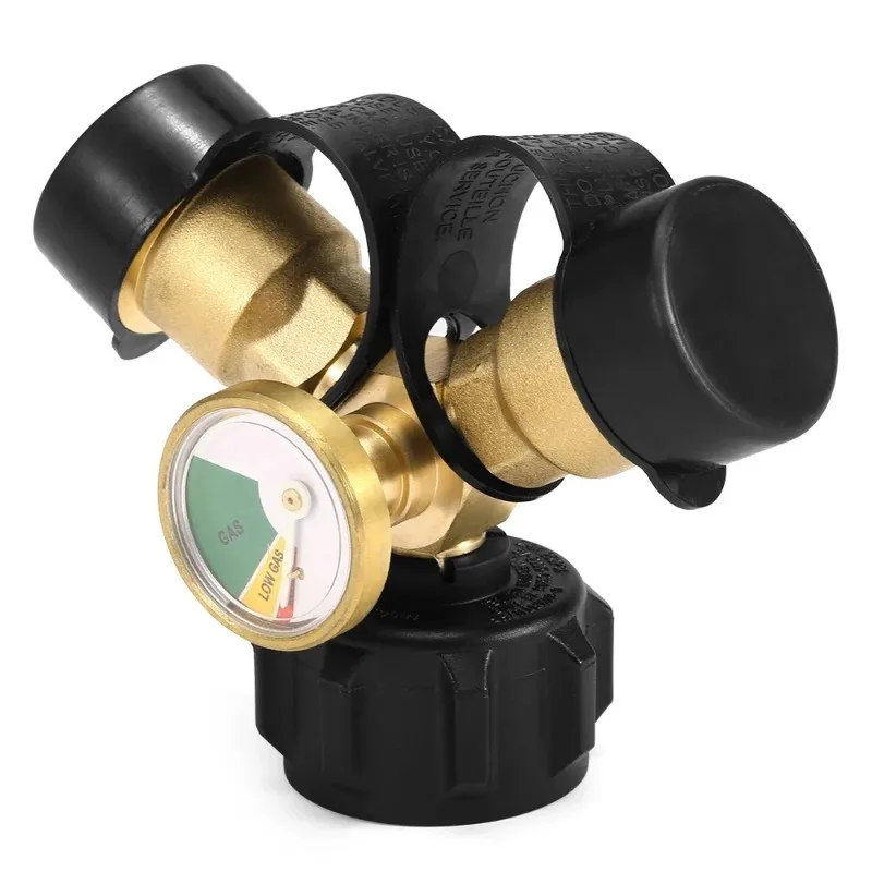 Outdoor Camping Hiking Stove Adapter, Propane Tank Y-shaped Splitter, Double Stove Head Connection T-shaped Connector