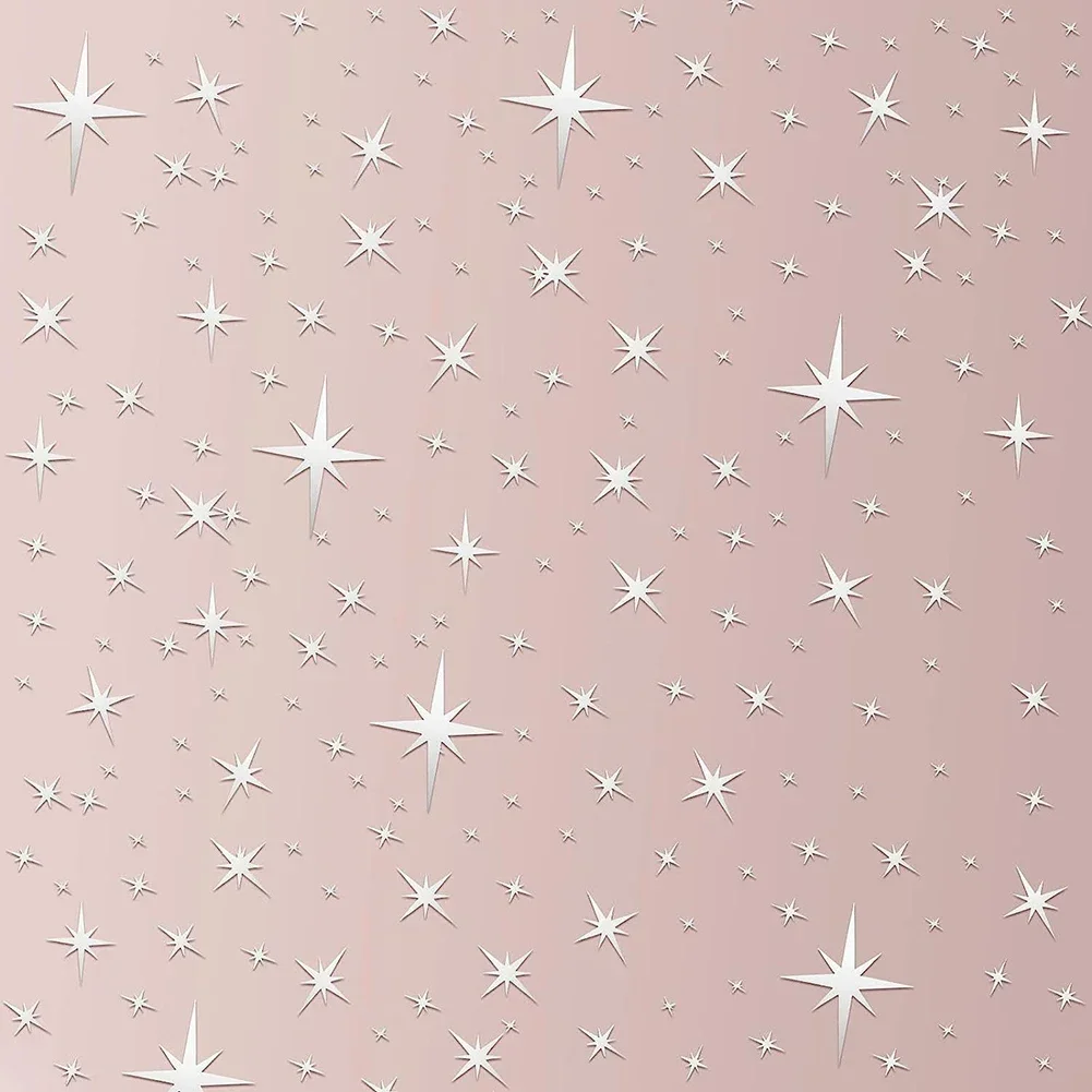 42pcs Acrylic Star Mirror Wall Sticker Removable Waterproof With-adhesive Children Room Kindergarten Home Decoration