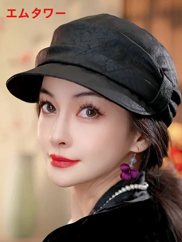 elegante-cappello-da-donna-in-seta-satinata-per-primavera-estate-autunno-e-inverno-traspirante-sottile-con-ampia-tesa-casual-stile-becco-d'anatra-tinta-unita