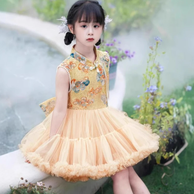 

Новое модное платье-пачка принцессы с бабочками для маленьких девочек, детское фатиновое платье с пышными рукавами, праздничное платье для вечеринки, дня рождения, детская одежда