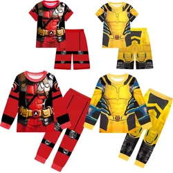 New Children W-Wolverine children leisure wear cartoon pajamas Suit Girl Boys D-Deadpool night-clothes spring autumn nightshirt