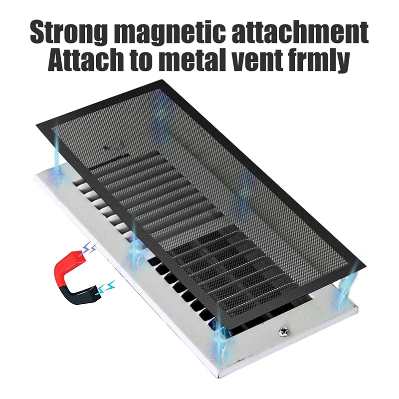 6-Piece Magnetic Floor Vent Hood - 5.5X12 Inch Mesh Filter For Home/Floor/Wall/Ceiling To Capture Debris And Dust