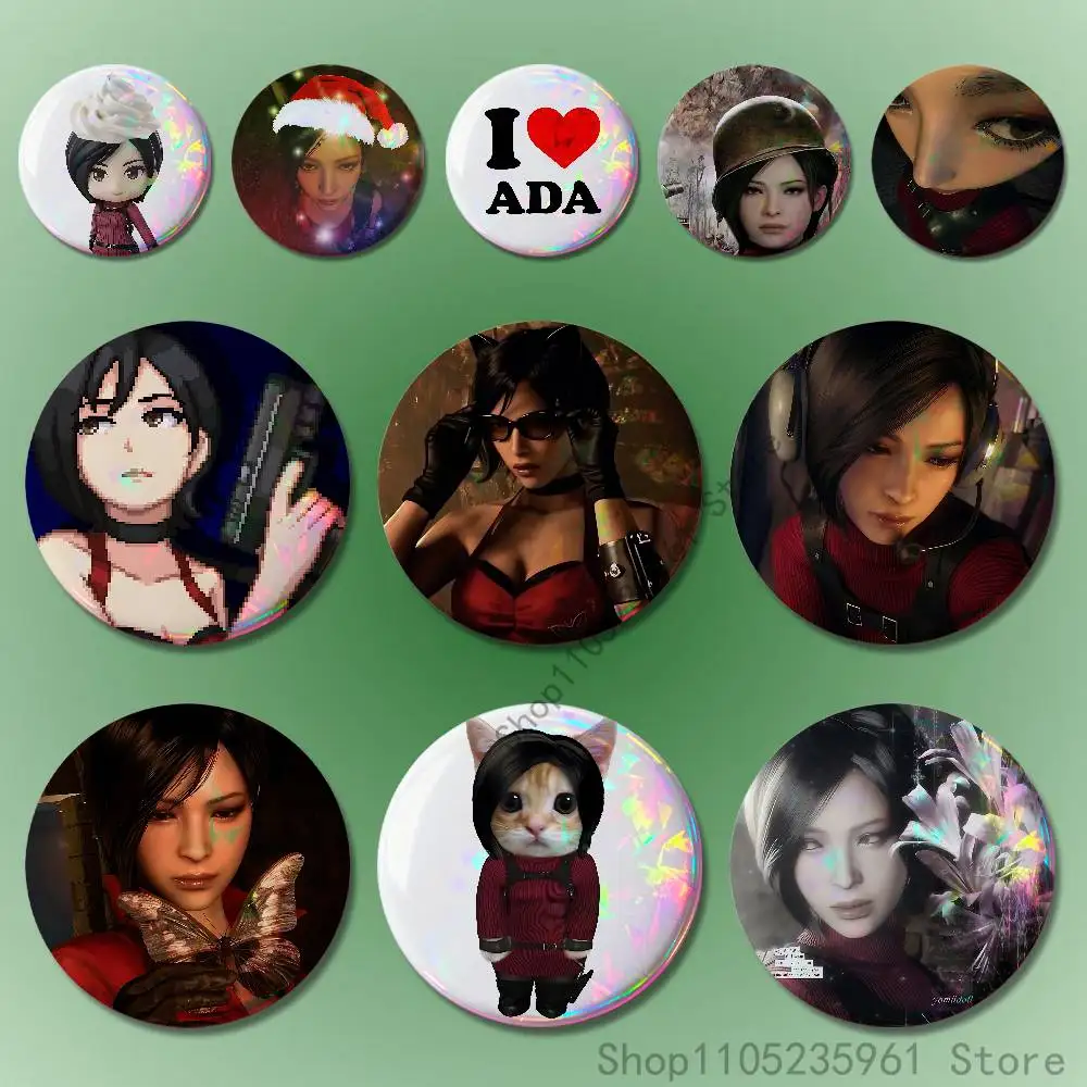 Ada Wong R-Resident E-Evil 4 Custom Badges 75mm 44mm 25mm Brooch Backpack Hat Pins Accessories Toys Valentine gift