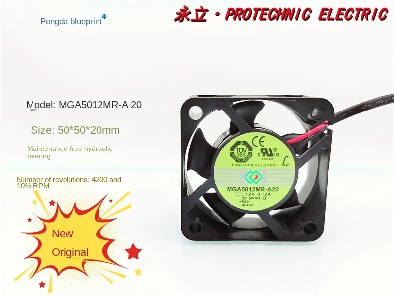 

Brand-new original MGA5012MR-A20 hydraulic bearing mute 5020 12V 0.12A 5CM cooling fan50*50*20MM