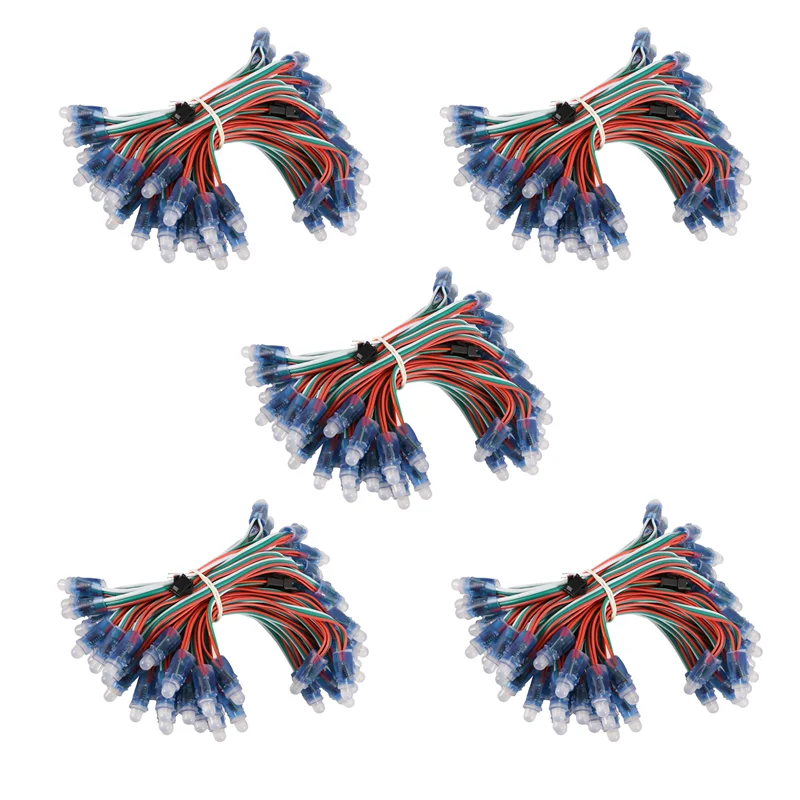 ABDE-500Pcs 12mm ws2811 módulo de luz de pixel led colorido dc5v ip68 à prova dip68 água rgb 2811 1903 ic digital led luz de natal