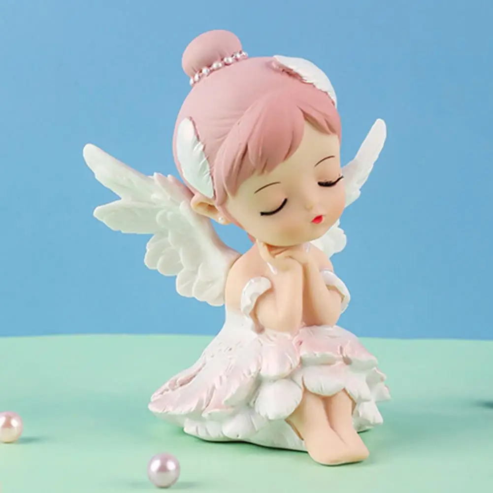 Fairy Garden Ballet Girl Figurine Realistic Cartoon Mini Car Ornament Angel Statue Home Decoration