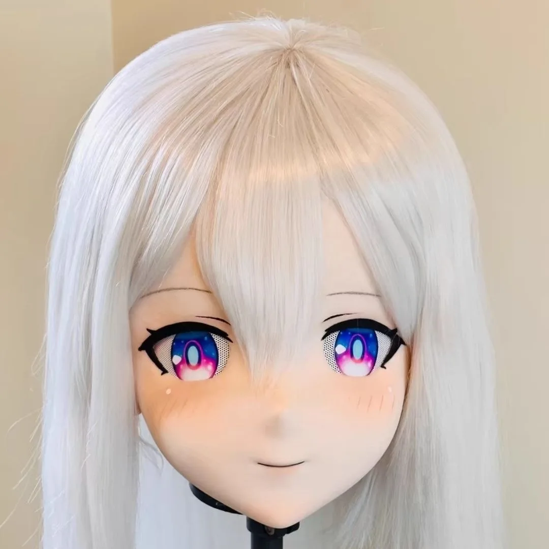 3D Printing Kigurumi Half Head with Lock Anime Cosplay Mask Accessories 3DHead Shell Prop Real Person Wearing DIY Mask