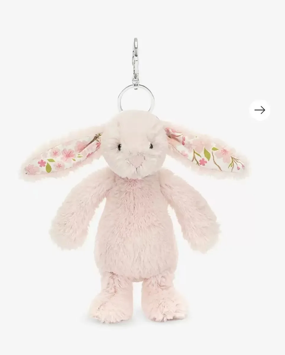Hot Jc Bonnie Rabbit knuffel met bloemenoren Kawaii gevulde pop zacht bankkussen kinderverjaardagscadeau kamerdecoratie