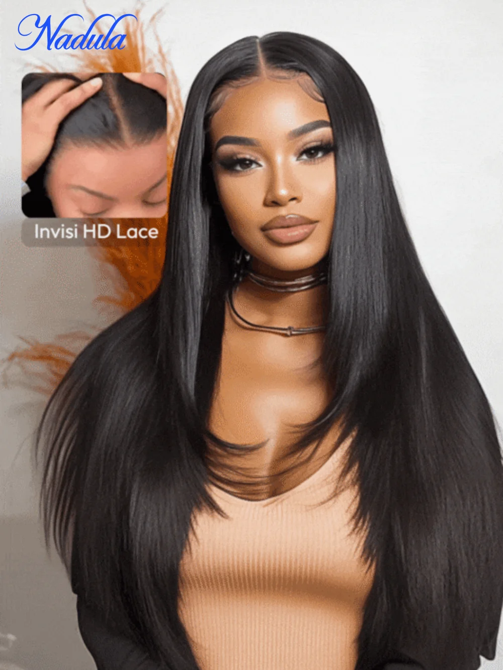 

Nadula 13x4 HD Real Scalp™ Layer Cut Straight Lace Frontal Wig Skin-melt HD Lace Human Hair Wigs with Invisi Drawstring