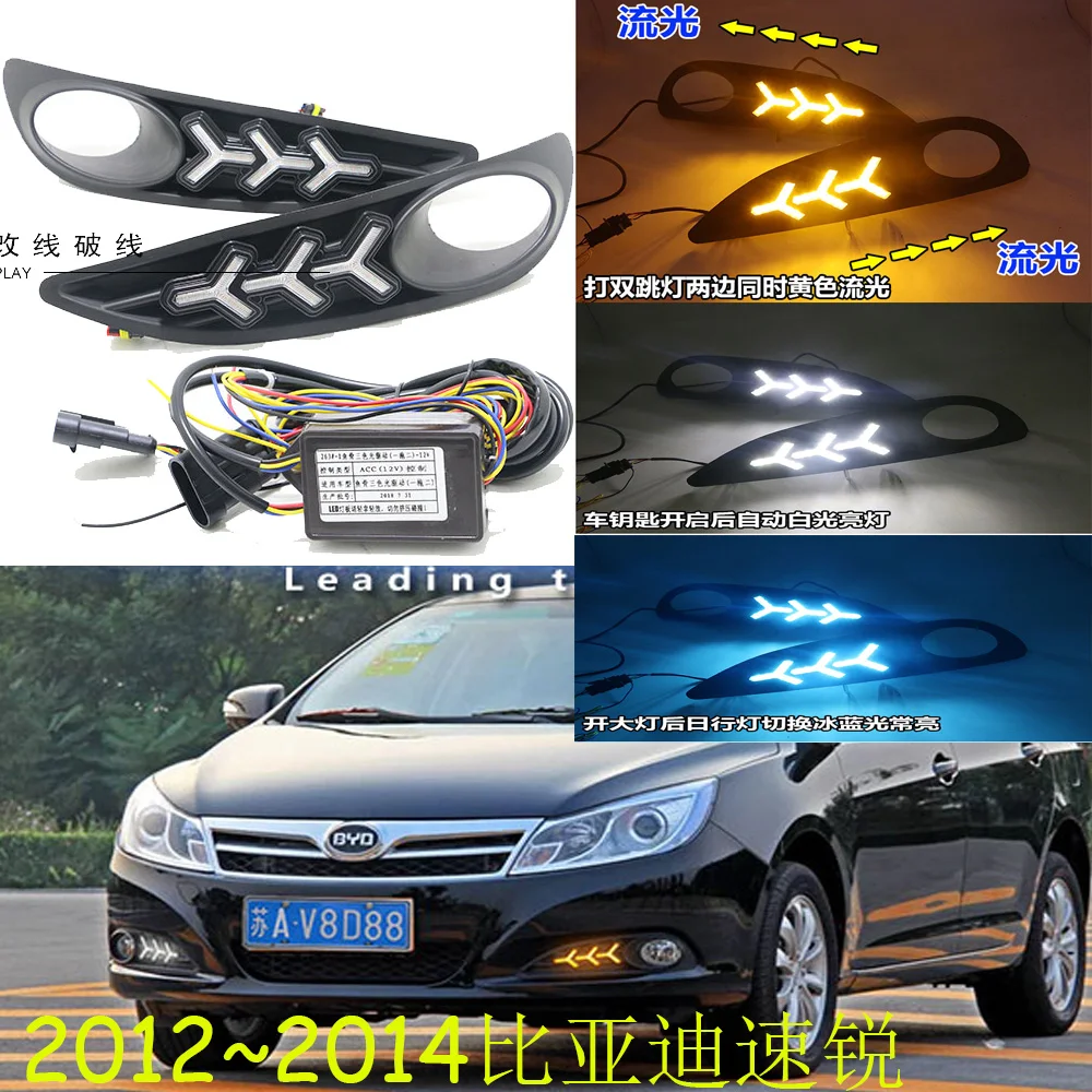 

car bumper headlight for BYD F3 daytime light 2012~2014y DRL car accessories LED headlamp for byd f3 fog light