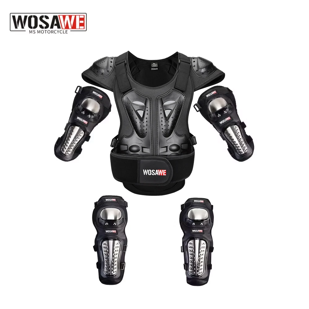 

WOSAWE Adult Full Body Protector Vest Armor Motocross Armor Jacket Chest Spine Protection Gear elbow shoulder Knee guard Gloves