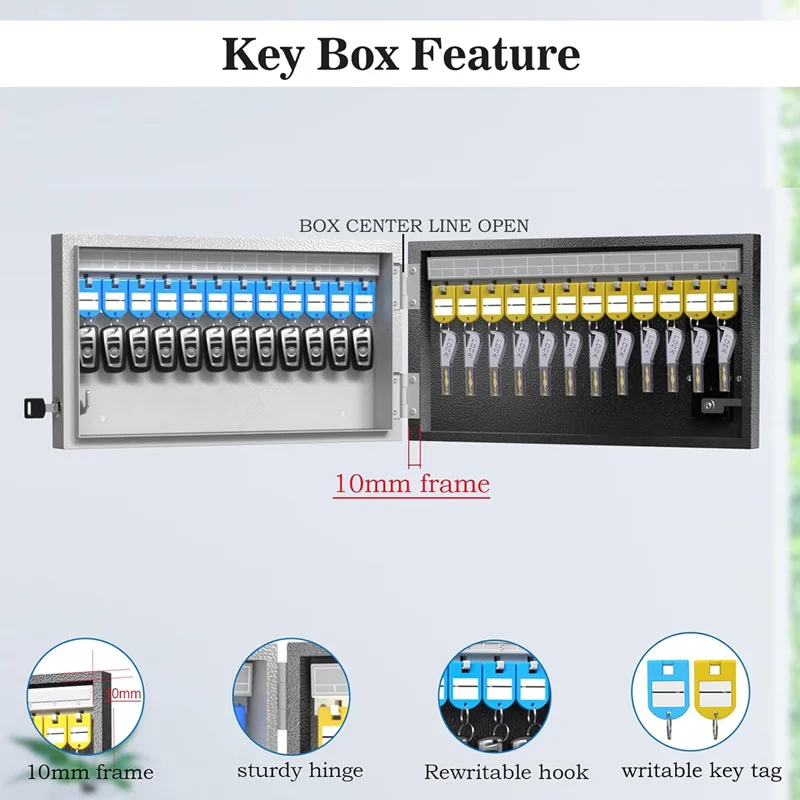 Imagem -05 - Key Lock Box Parede Inteligente Armário de Armazenamento Chave Otp App Bluetooth Código Fixo de Desbloqueio Key Management Seguro Wehere24