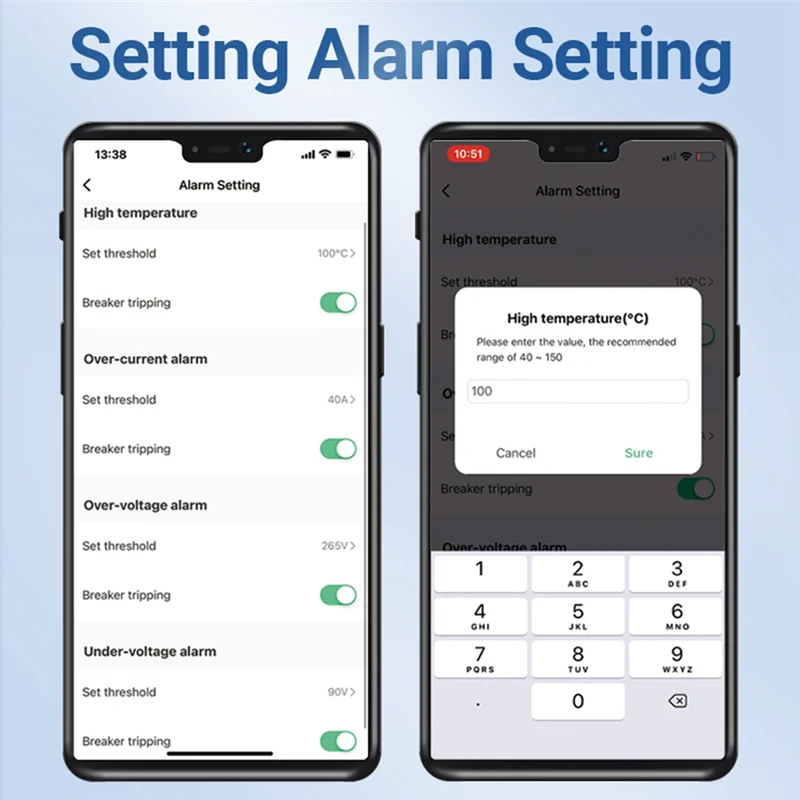 RISE-Tuya WIFI 스마트 회로 차단기 1P+N 1A-63A 스마트 라이프 Alexa 홈과 계량 작업이 가능한 조정 가능한 DIN 레일