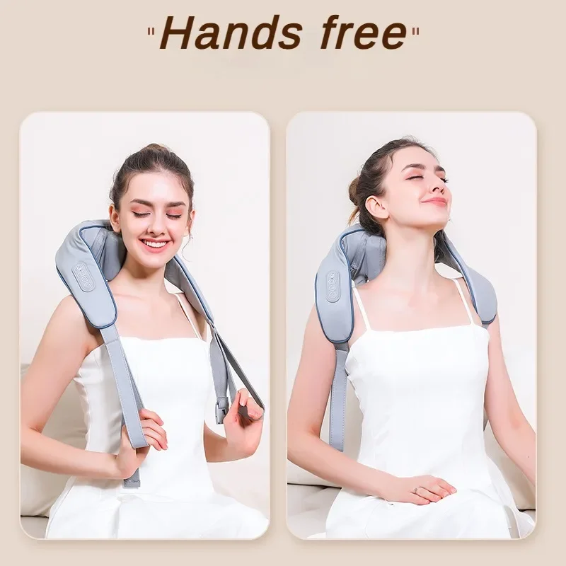 New Portable Mini Relaxer Dredge Kneading Smart Electric Wrap Heated Trapezius Muscle Neck Multifunctional Shiatsu Massage Shawl