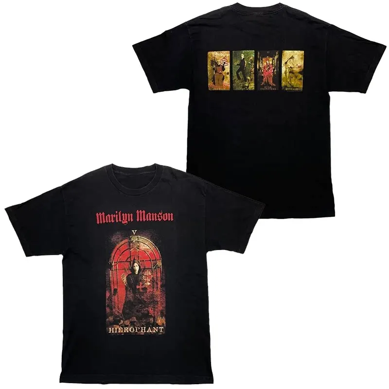 Rare Marilyn Manson Abstract American Retro Oversized Streetwear Summer Short-sleeved T-shirt